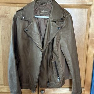 Tan faux leather jacket